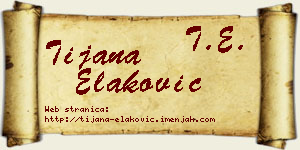 Tijana Elaković vizit kartica